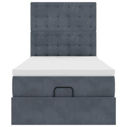 Struttura Letto Pouf con Materassi 90x190 cm in Velluto | homemem39