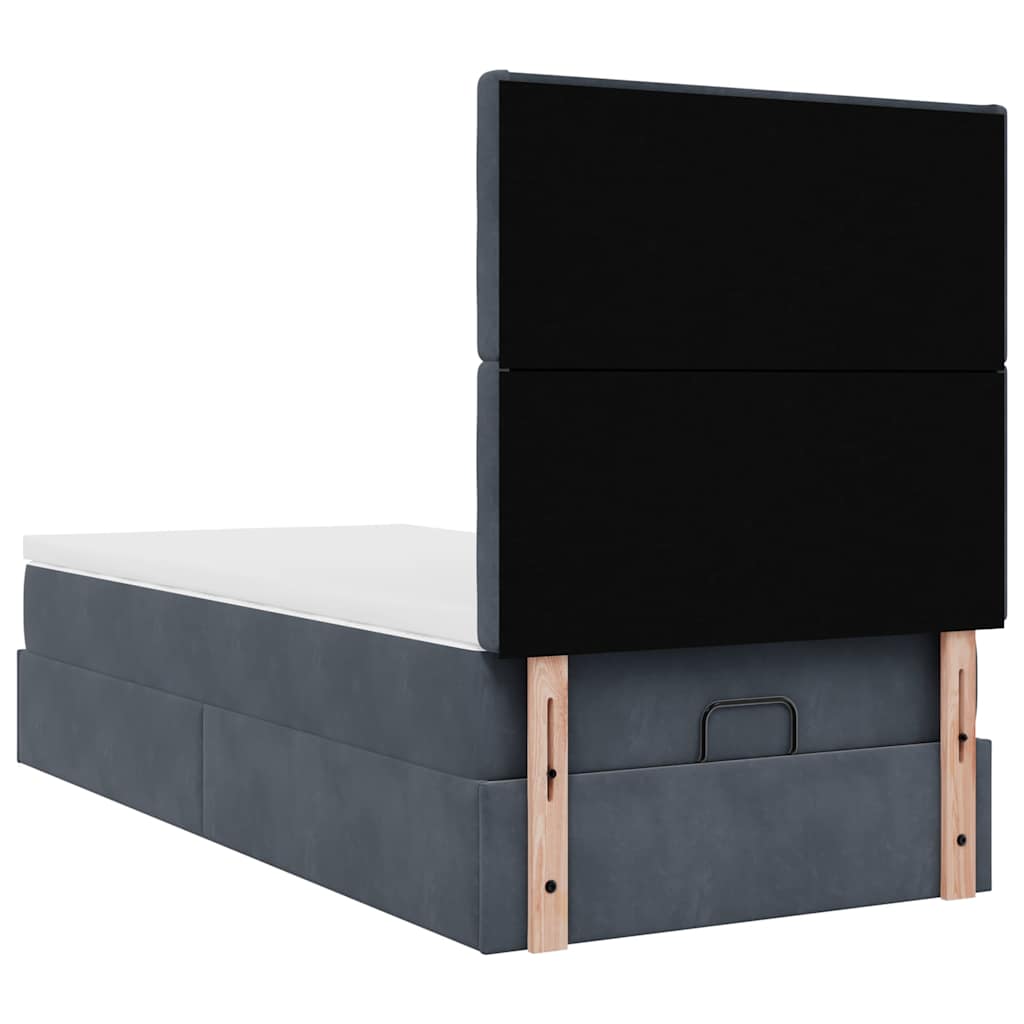 Struttura Letto Pouf con Materassi 90x190 cm in Velluto | homemem39