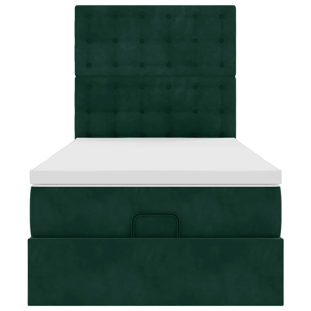 Struttura Letto Pouf con Materassi 90x190 cm in Velluto