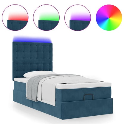 Struttura Letto Pouf con Materassi 90x190 cm in Velluto | homemem39