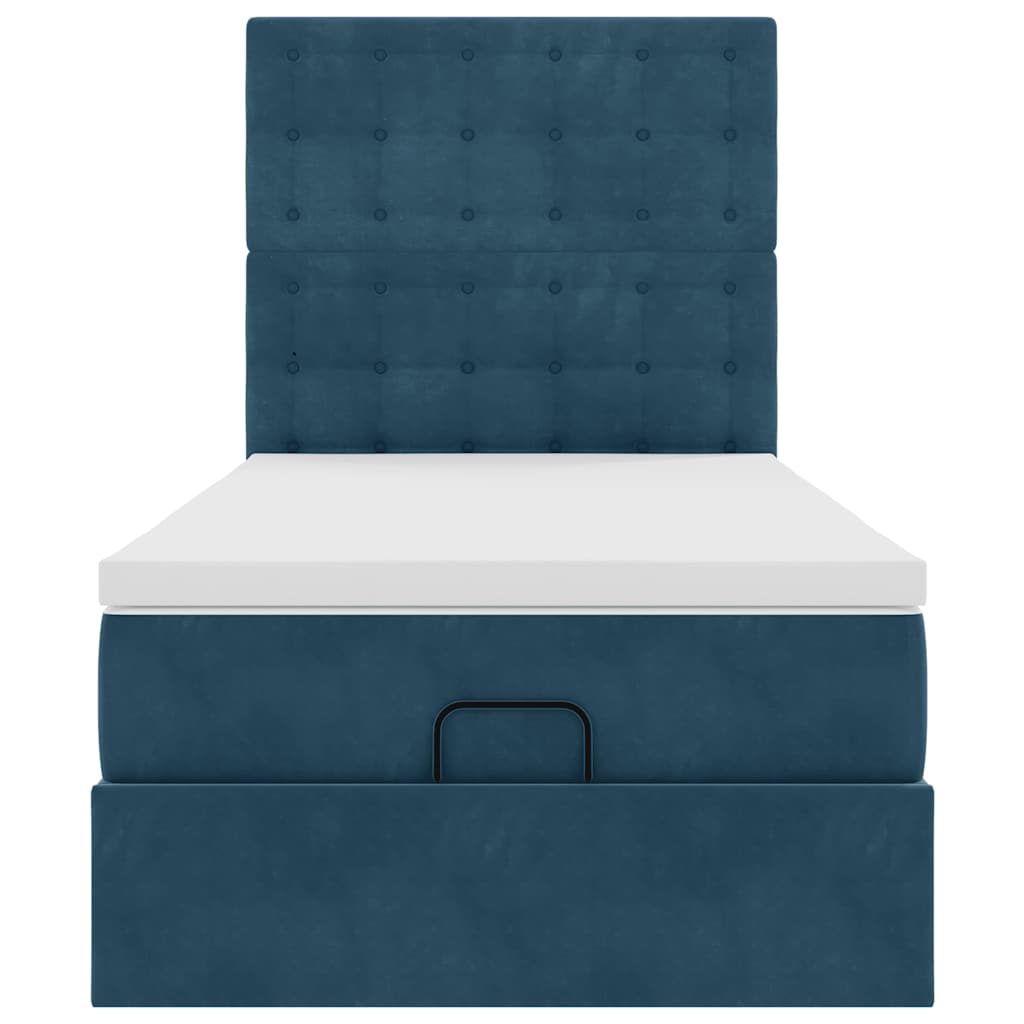 Struttura Letto Pouf con Materassi 90x190 cm in Velluto | homemem39