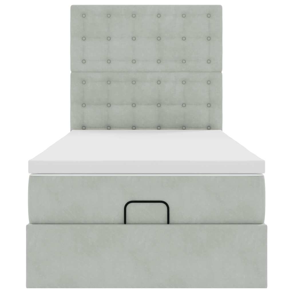 Struttura Letto Pouf con Materassi 100x200 cm Velluto - homemem39