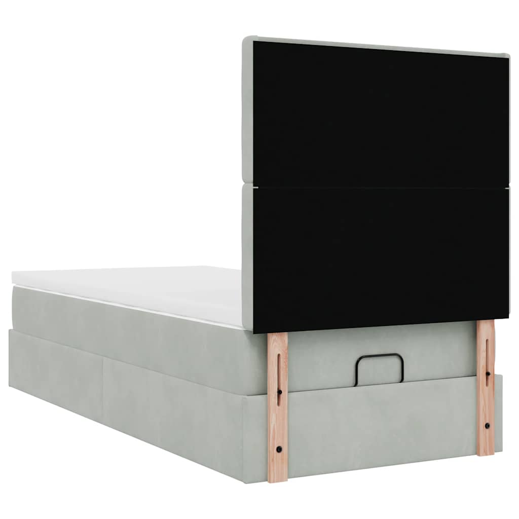 Struttura Letto Pouf con Materassi 100x200 cm Velluto - homemem39