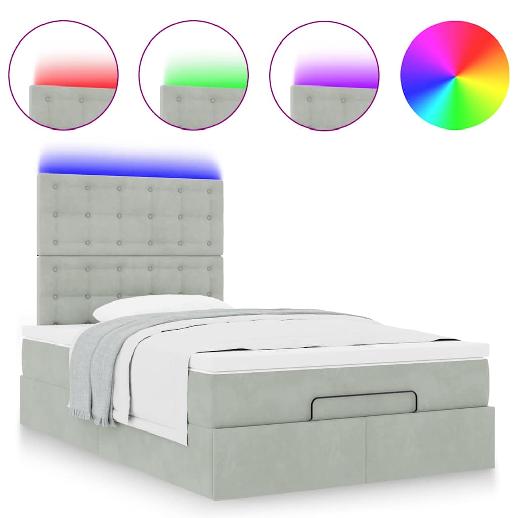 Struttura Letto Pouf con Materassi 120x190 cm Velluto | homemem39