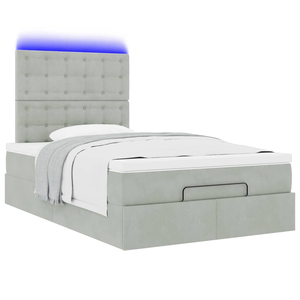 Struttura Letto Pouf con Materassi 120x190 cm Velluto | homemem39