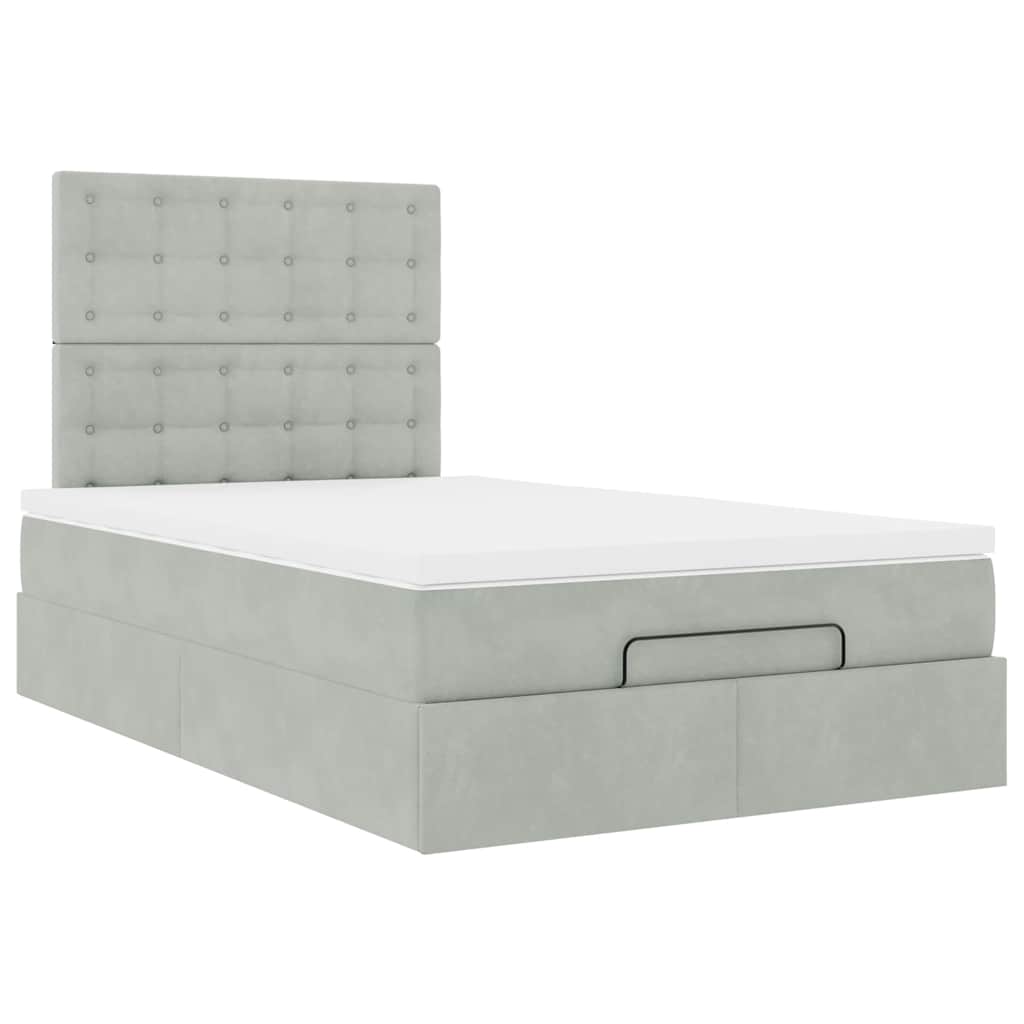 Struttura Letto Pouf con Materassi 120x190 cm Velluto | homemem39