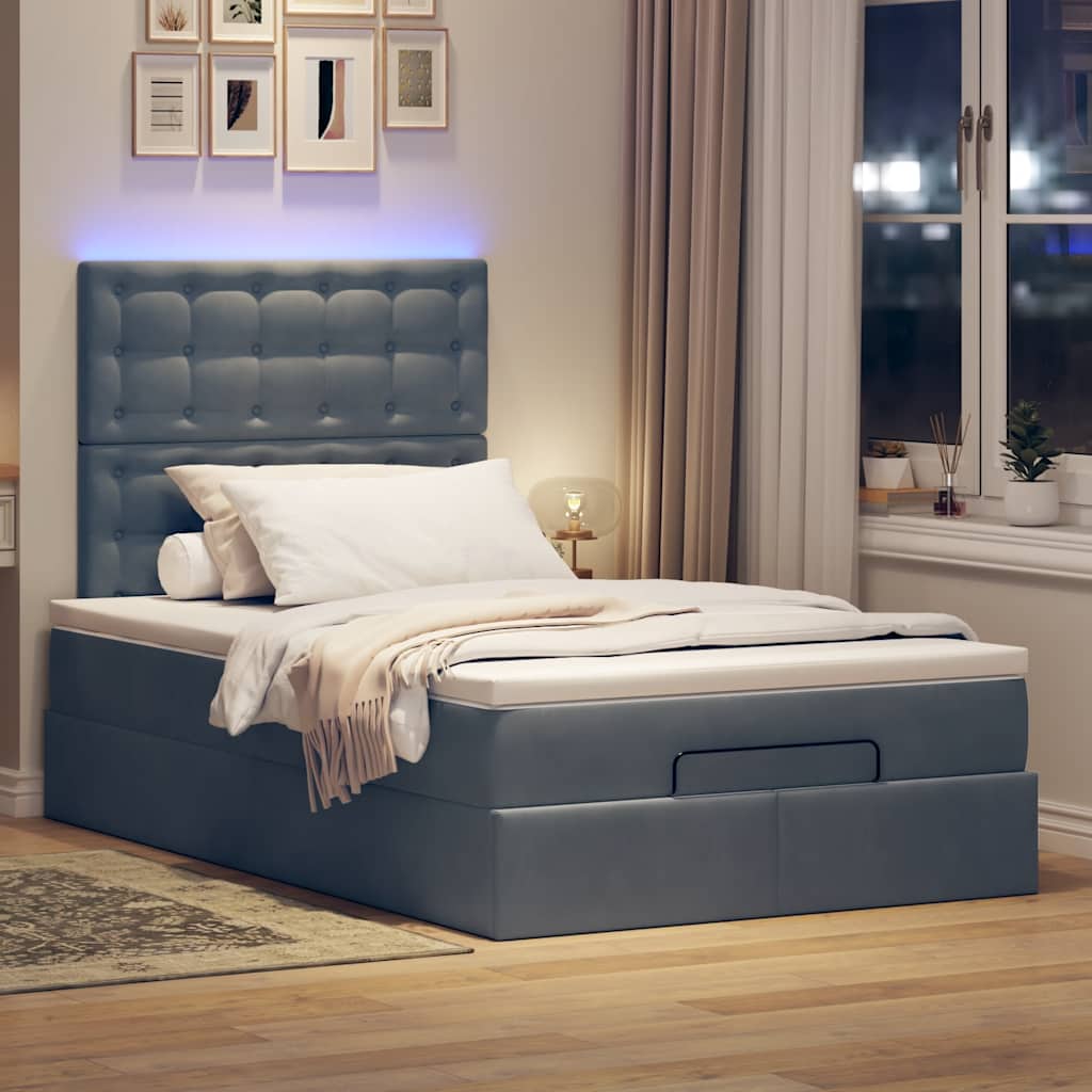 Struttura Letto Pouf con Materassi 80x200 cm Velluto | homemem39