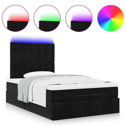 Struttura Letto Pouf con Materassi Nero 120x190 cm Velluto | homemem39