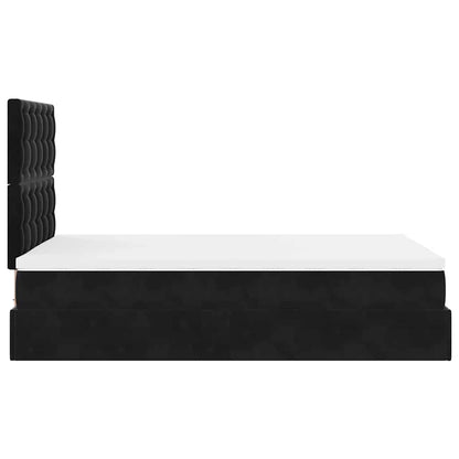 Struttura Letto Pouf con Materassi Nero 120x190 cm Velluto | homemem39