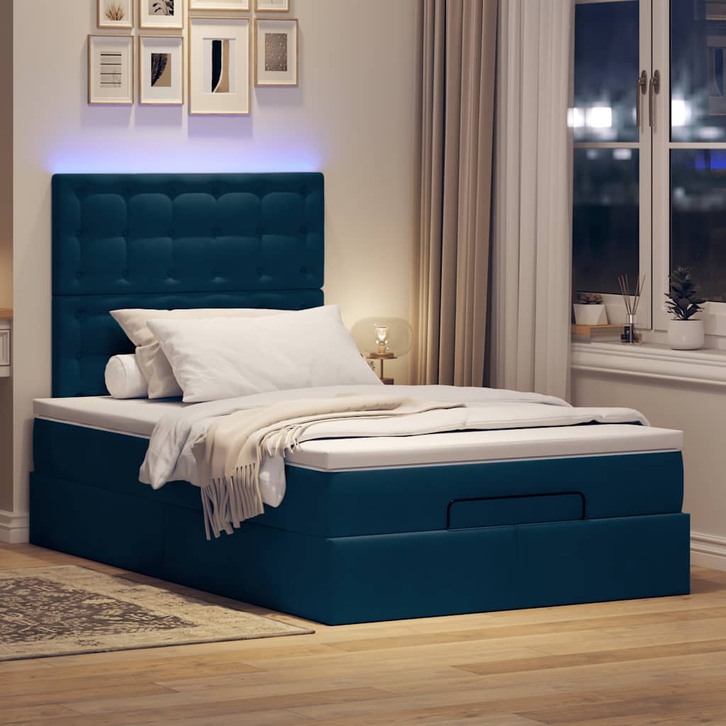 Struttura Letto Pouf con Materassi 120x190 cm Velluto | homemem39