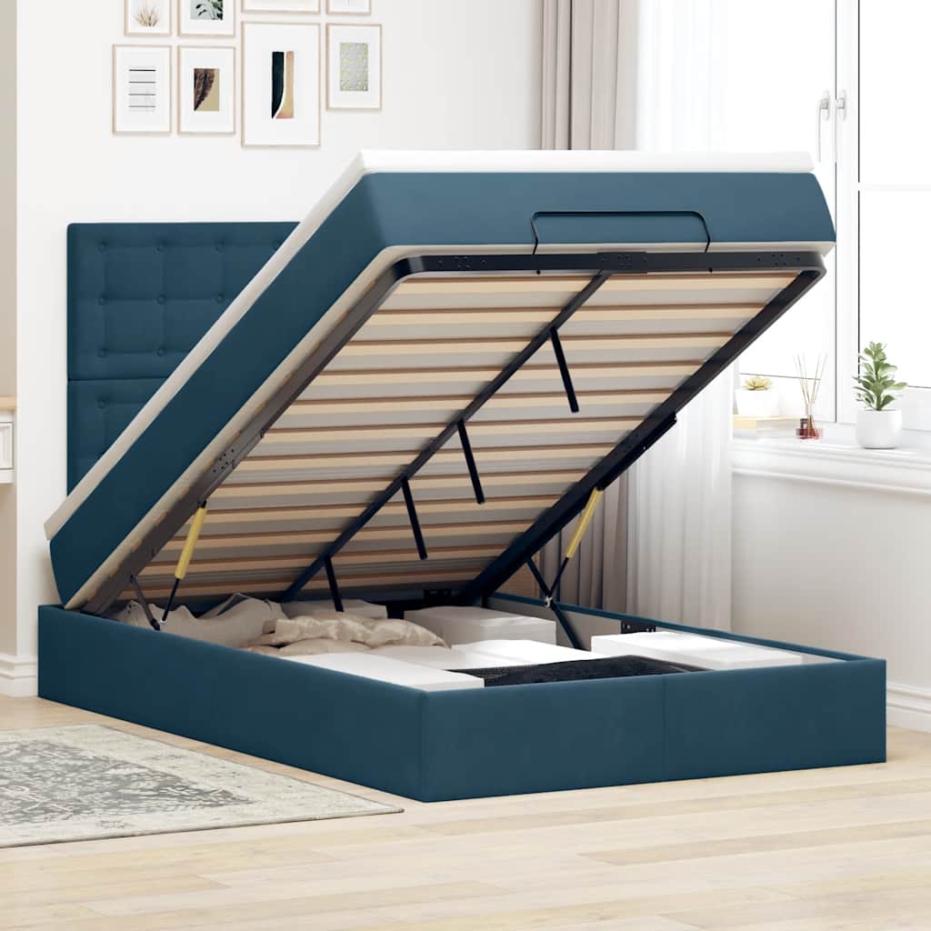 Struttura Letto Pouf con Materassi 120x190 cm Velluto | homemem39