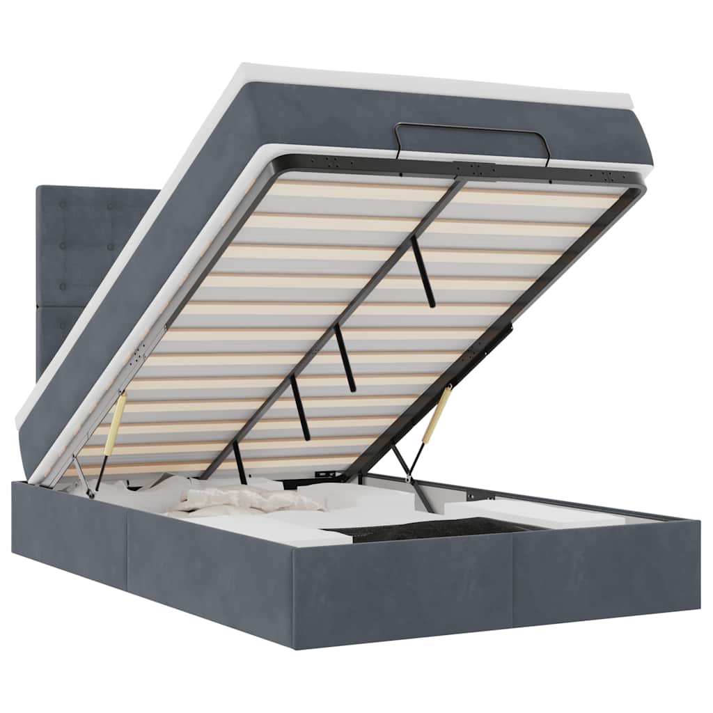 Struttura Letto Pouf con Materassi 120x200 cm Velluto - homemem39