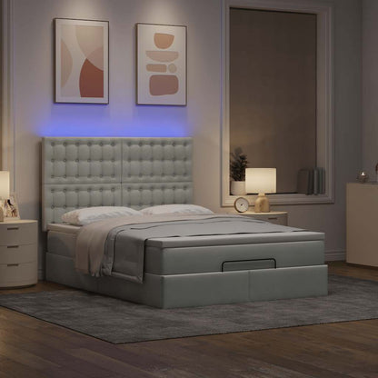 Struttura Letto Pouf con Materassi 140x190 cm Velluto