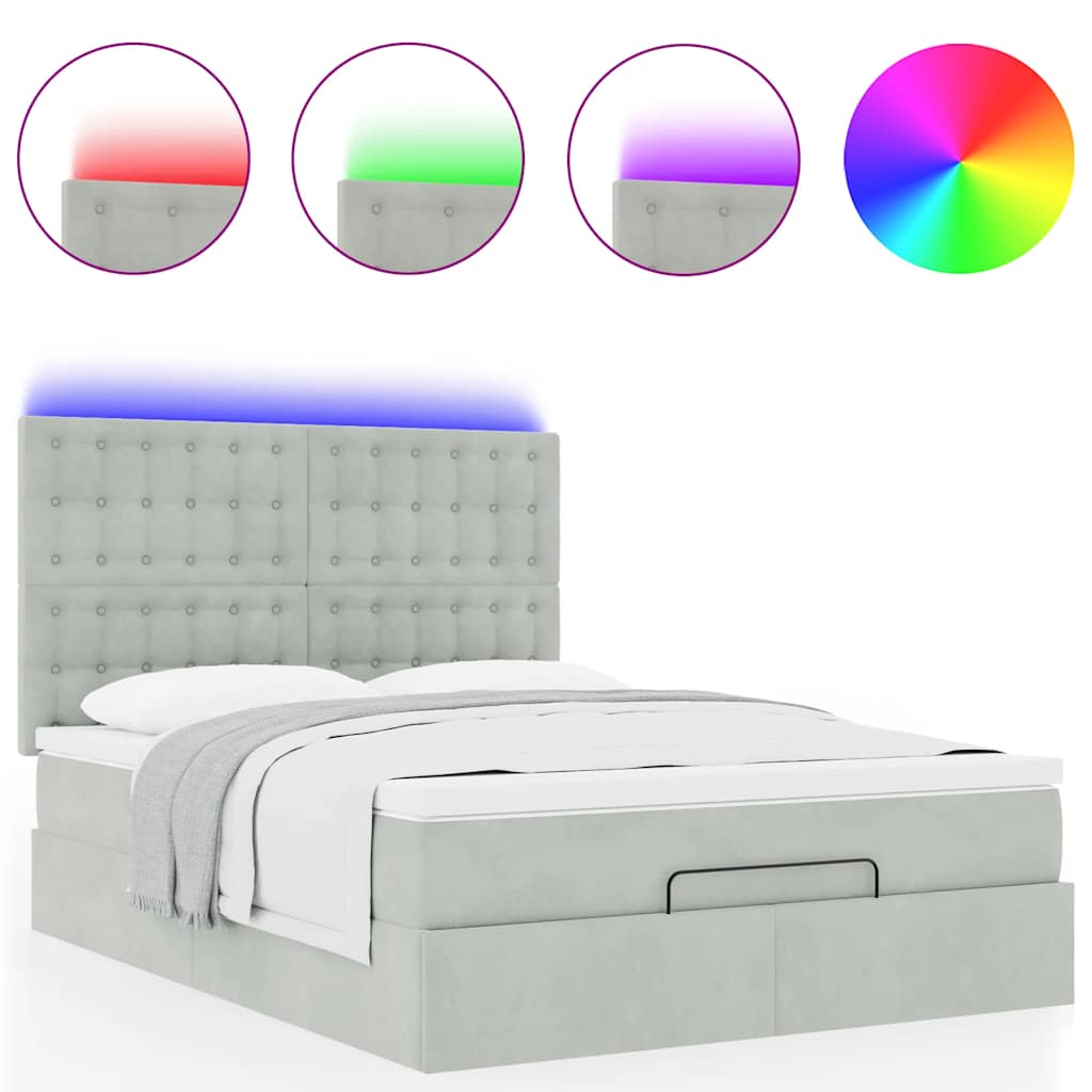 Struttura Letto Pouf con Materassi 140x190 cm Velluto | homemem39