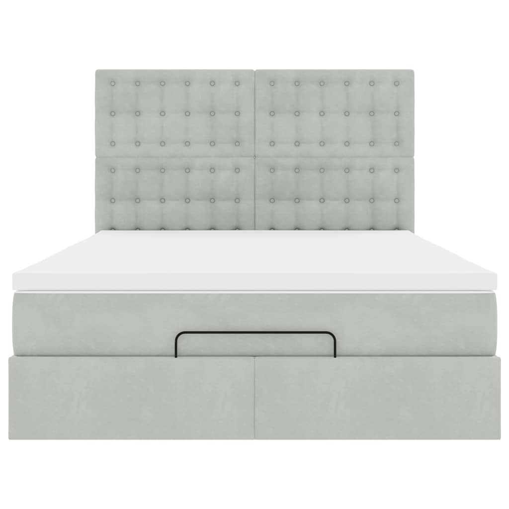 Struttura Letto Pouf con Materassi 140x190 cm Velluto | homemem39