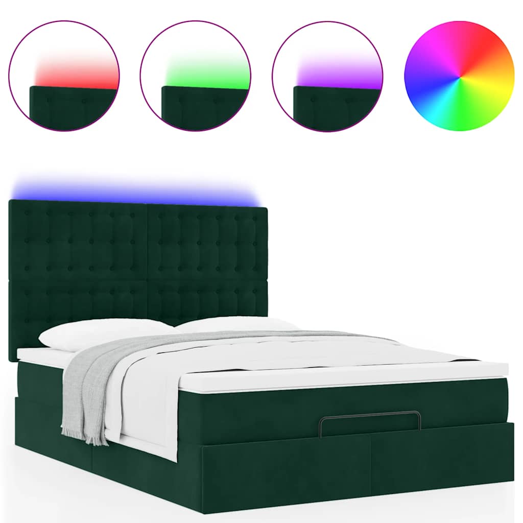 Struttura Letto Pouf con Materassi 140x190 cm in Velluto | homemem39