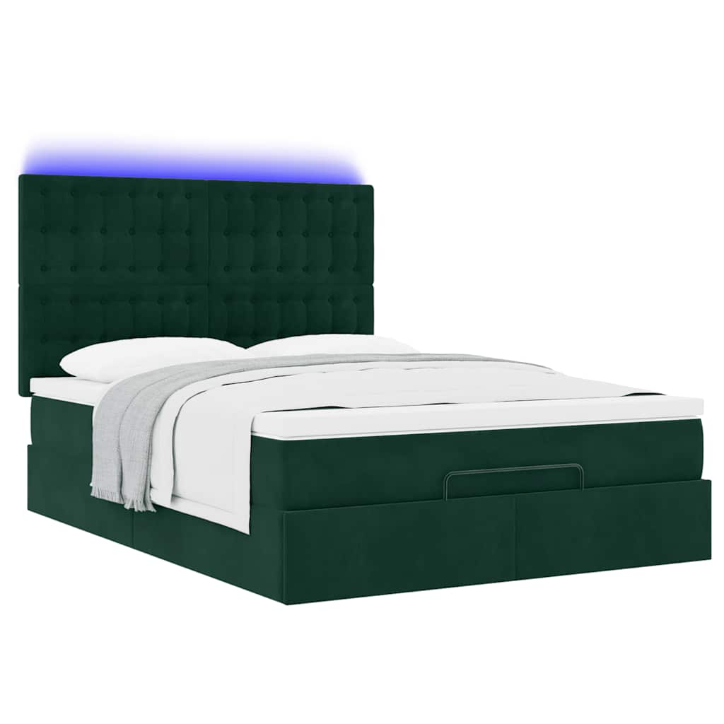 Struttura Letto Pouf con Materassi 140x190 cm in Velluto | homemem39