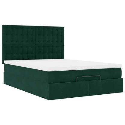 Struttura Letto Pouf con Materassi 140x190 cm in Velluto | homemem39