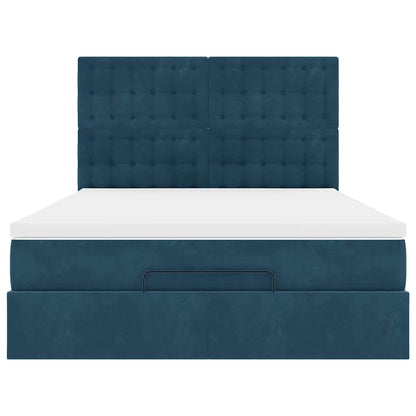 Struttura Letto Pouf con Materassi 140x190 cm in Velluto