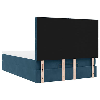Struttura Letto Pouf con Materassi 140x190 cm in Velluto