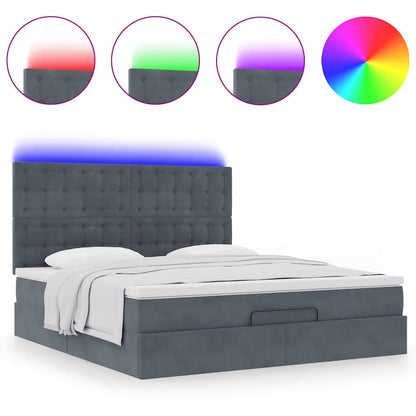 Struttura Letto Pouf con Materassi 160x200 cm in Velluto | homemem39