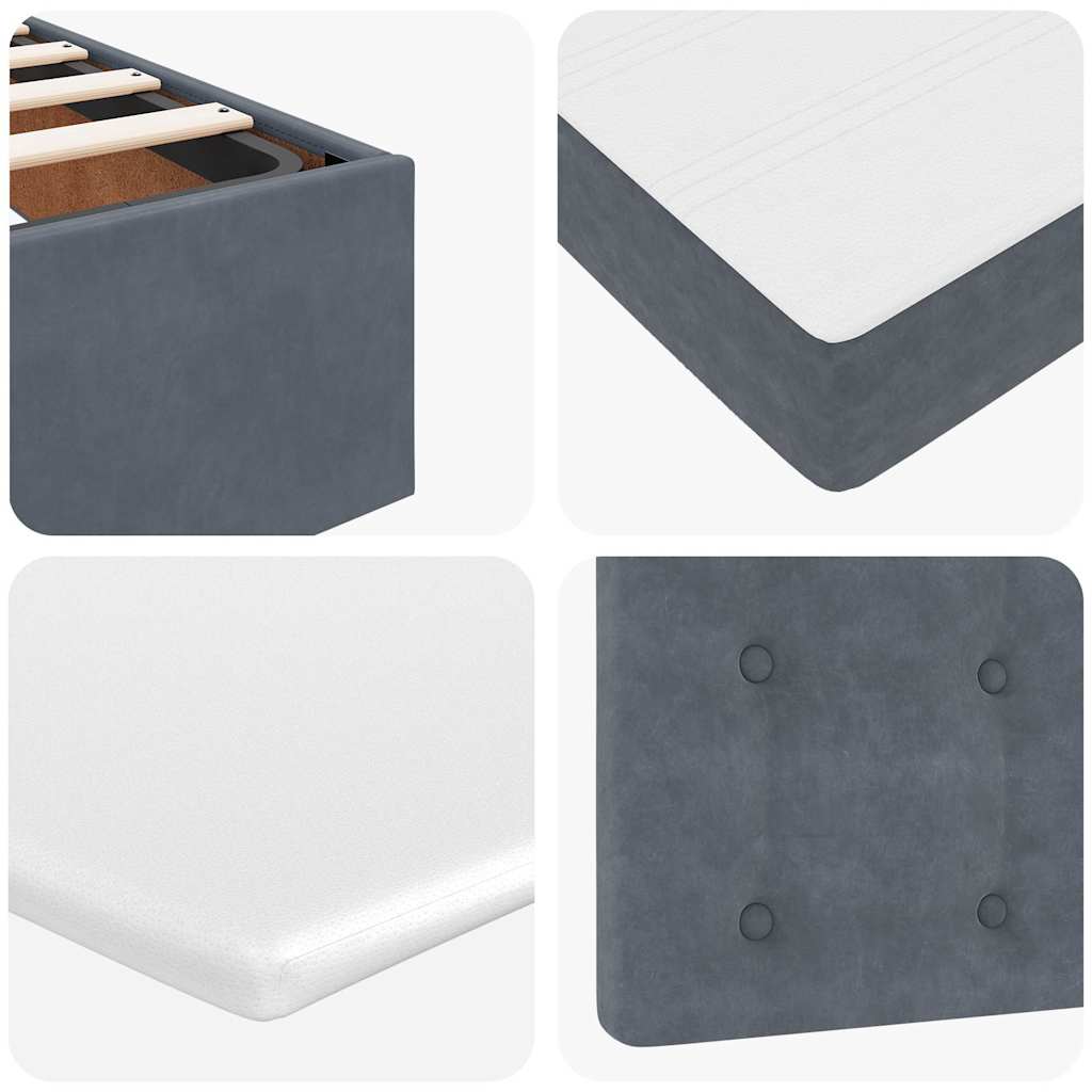 Struttura Letto Pouf con Materassi 160x200 cm in Velluto | homemem39