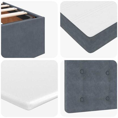 Struttura Letto Pouf con Materassi 160x200 cm in Velluto | homemem39