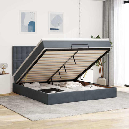 Struttura Letto Pouf con Materassi 160x200 cm in Velluto | homemem39