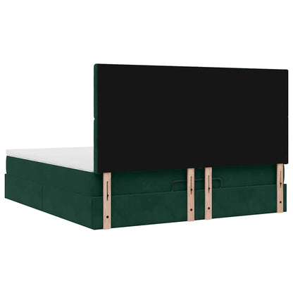 Struttura Letto Pouf con Materassi 160x200 cm Velluto