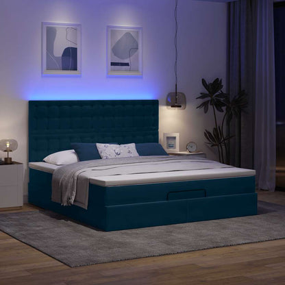 Struttura Letto Pouf con Materassi 160x200 cm Velluto