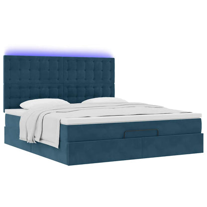 Struttura Letto Pouf con Materassi 160x200 cm Velluto | homemem39