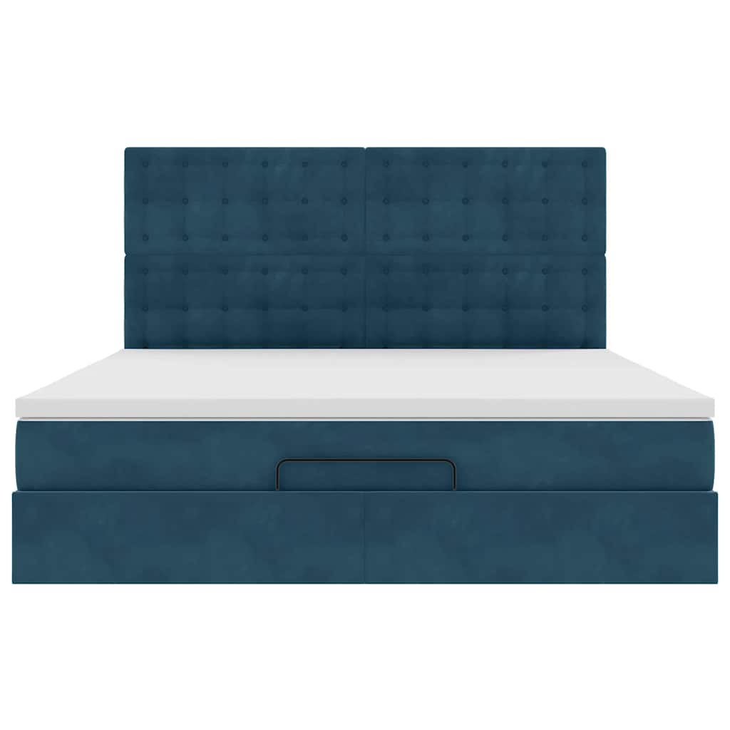 Struttura Letto Pouf con Materassi 160x200 cm Velluto