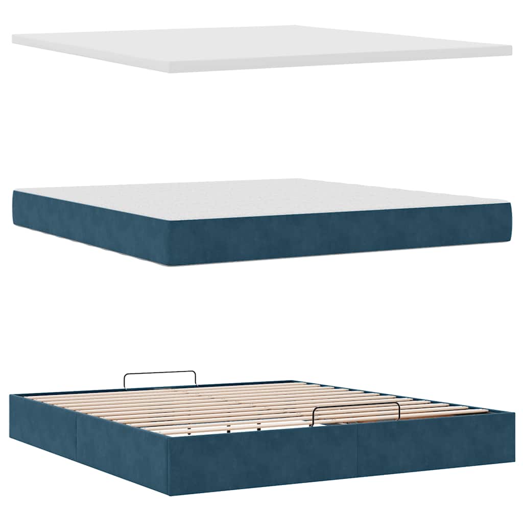 Struttura Letto Pouf con Materassi 160x200 cm Velluto | homemem39
