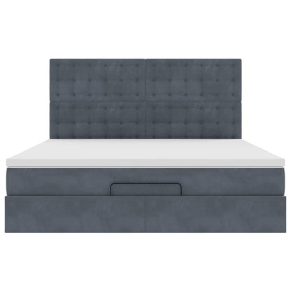 Struttura Letto Pouf con Materassi 180x200 cm Velluto