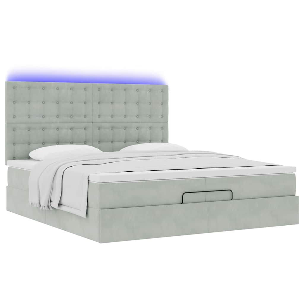 Struttura Letto Pouf con Materassi 200x200 cm Velluto | homemem39