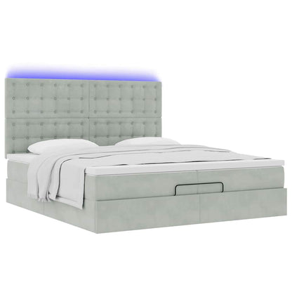 Struttura Letto Pouf con Materassi 200x200 cm Velluto | homemem39