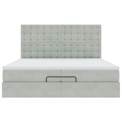 Struttura Letto Pouf con Materassi 200x200 cm Velluto | homemem39