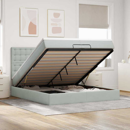 Struttura Letto Pouf con Materassi 200x200 cm Velluto | homemem39