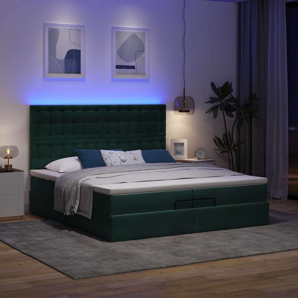 Struttura Letto Pouf con Materassi 200x200 cm Velluto | homemem39