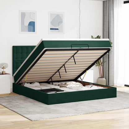 Struttura Letto Pouf con Materassi 200x200 cm Velluto | homemem39