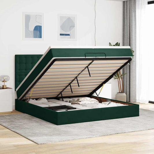 Struttura Letto Pouf con Materassi 200x200 cm Velluto | homemem39