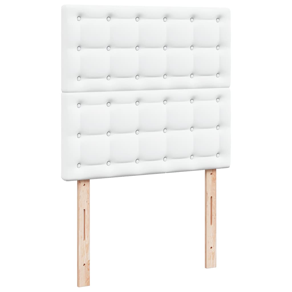 Pouf Letto con Materassi e LED Bianco Puro 160x200cm Similpelle