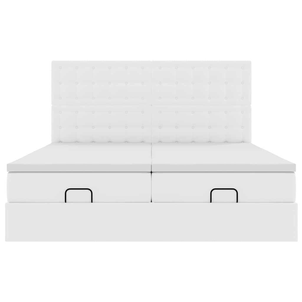 Struttura Letto Pouf con Materassi 200x200 cm Similpelle | homemem39