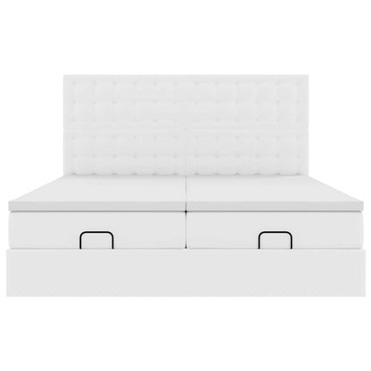 Struttura Letto Pouf con Materassi 200x200 cm Similpelle | homemem39