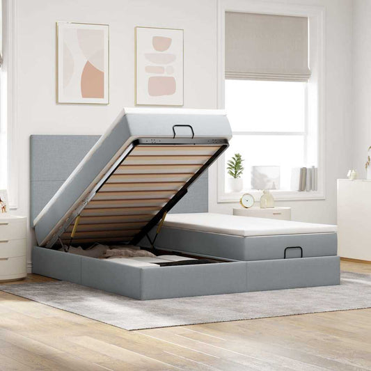 Struttura Letto Pouf con Materassi 160x200 cm in Tessuto
