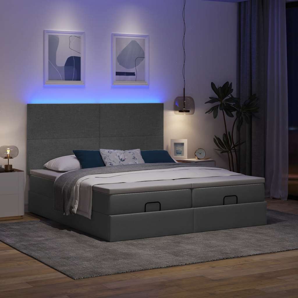 Struttura Letto Pouf con Materassi 160x200 cm in Tessuto | homemem39