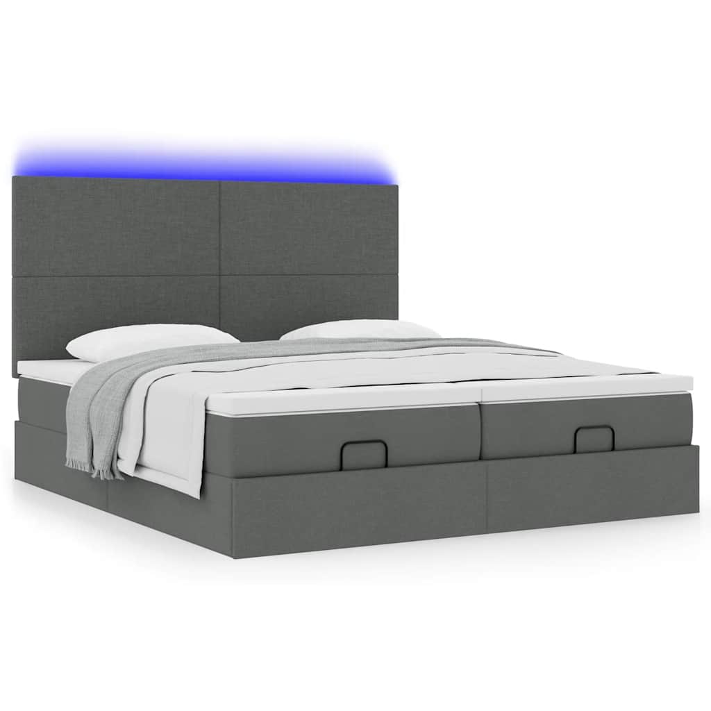 Struttura Letto Pouf con Materassi 160x200 cm in Tessuto | homemem39
