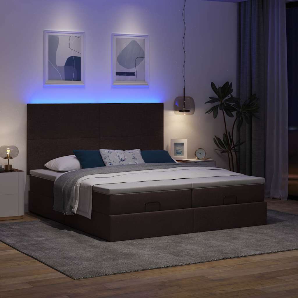 Struttura Letto Pouf con Materassi 160x200 cm in Tessuto | homemem39