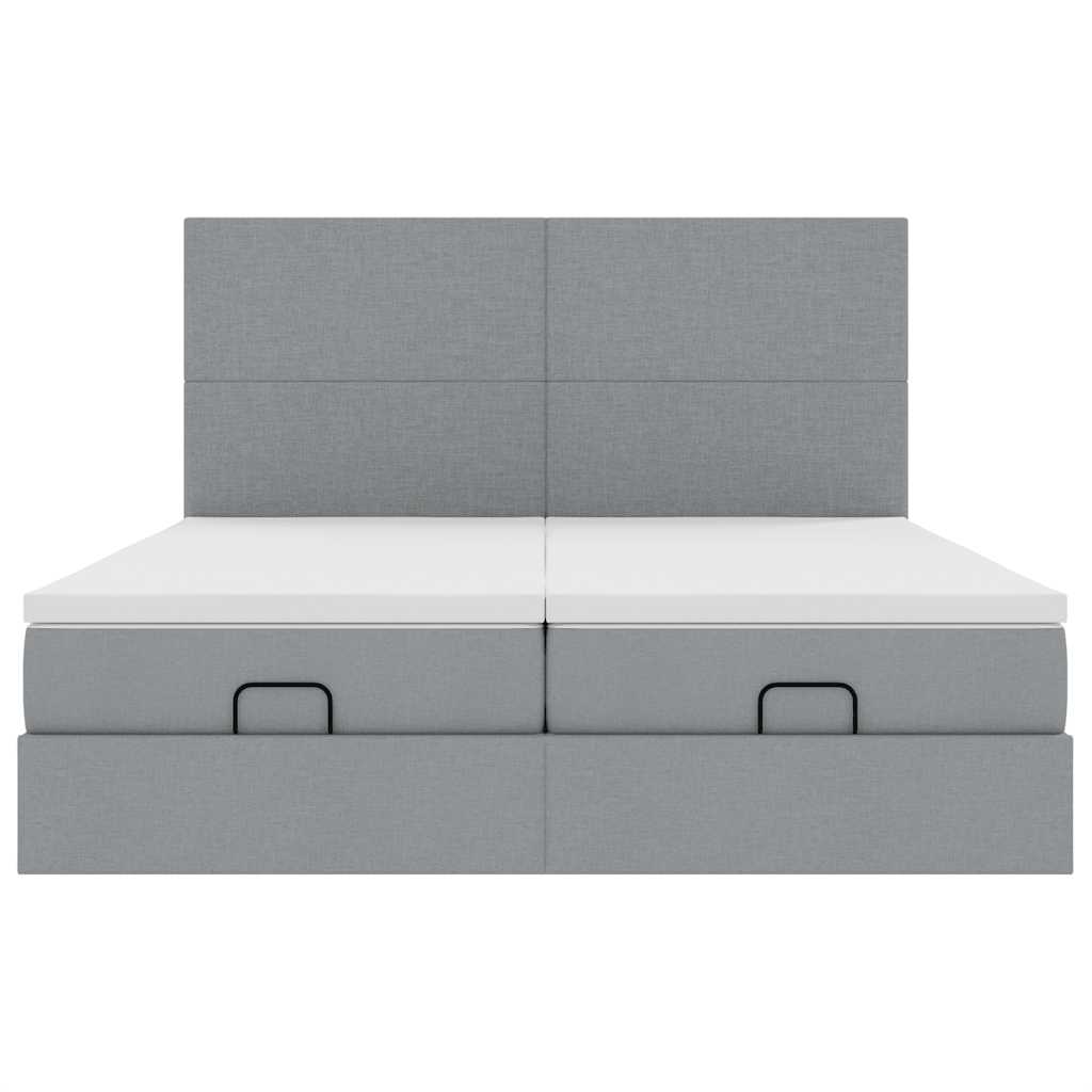 Struttura Letto Pouf con Materassi 180x200 cm in Tessuto - homemem39