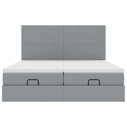 Struttura Letto Pouf con Materassi 180x200 cm in Tessuto - homemem39